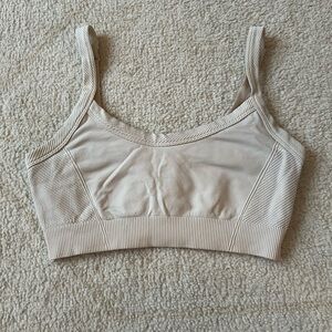 Old Navy Beige Ribbed Sports Bra